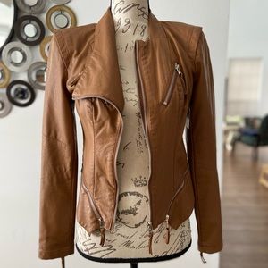 Tan leather jacket